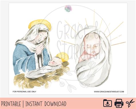 Printable Bible Journaling Stickers Baby Jesus Stickers Etsy