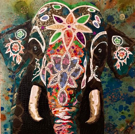 Painted Indian Elephant Art Kristi Abbott Gallery And Studio