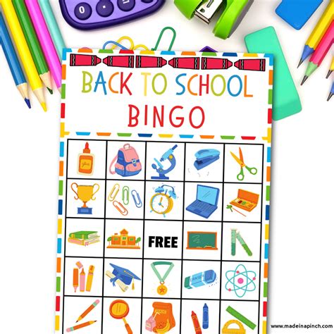 Free Back To School Bingo Printable Game Activity Made In A Pinch