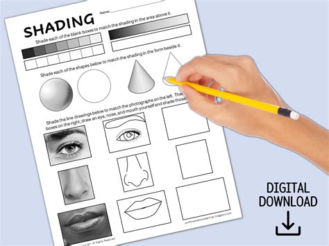 Shading Practice Handout For Portraits Gradation Exercises With Value