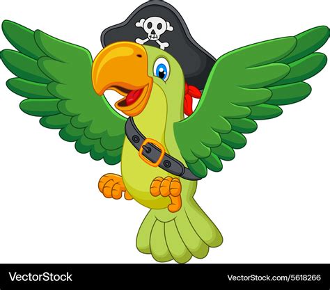 Cartoon Pirate Parrot Royalty Free Vector Image