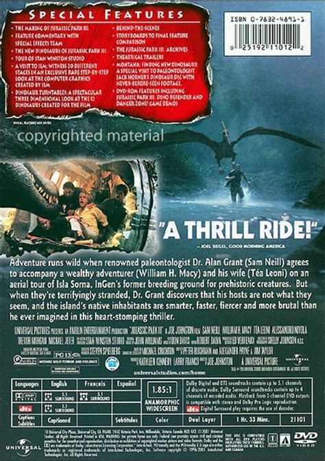 Jurassic Park Iii Collectors Edition Widescreen Dvd 2001 Dvd Empire