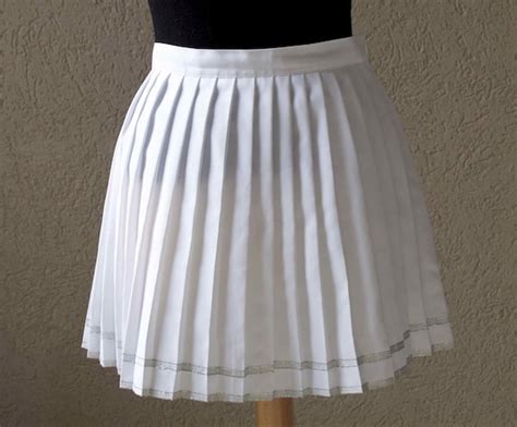 Vintage Anna Karina White Pleated Tennis Skirt Xs S