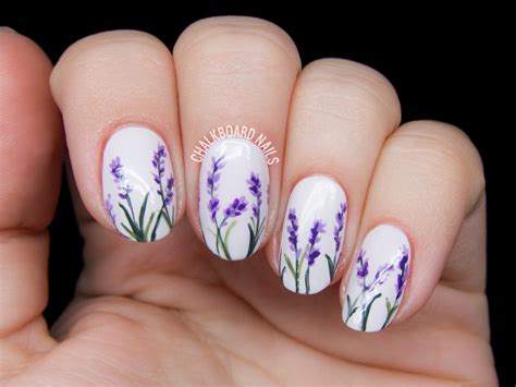 Fingernail designs nail polish designs nail art designs nails design pedicure designs pedicure ideas fancy nails trendy nails flower nail art is not only beautiful, it is also the perfect representation of lightness and positive energy. Lavender Blossoms Floral Nail Art | Chalkboard Nails | Phoenix, Arizona Nail Artist