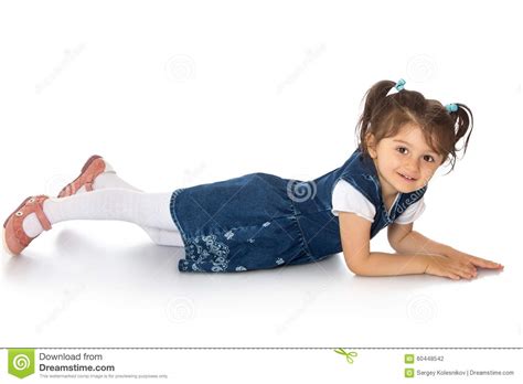 Girl Lying On The Floor Stock Photo Image 60448542