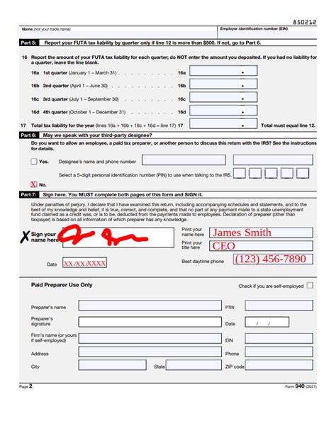 How To Fill Out Form 940 Instructions Example And More
