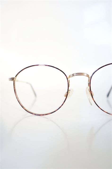 Vintage Round 1980s Metal Eyeglasses Womens P3 Smarty Nerdy Glasses
