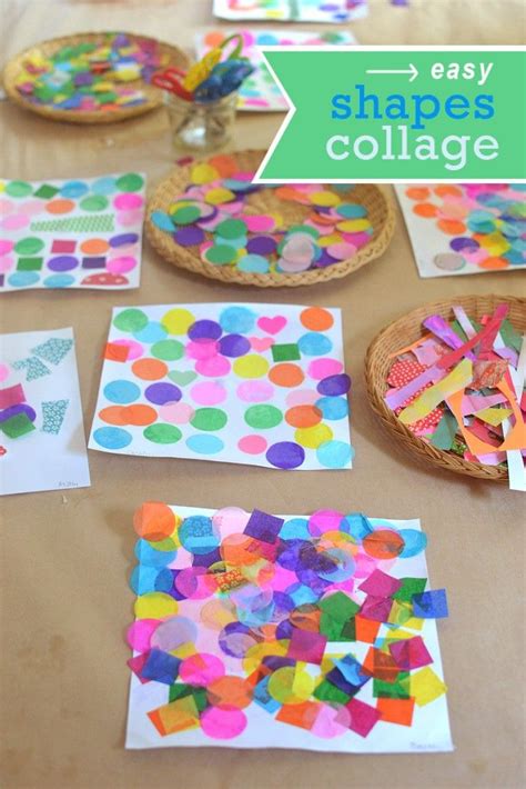 Easy Shapes Collage Art And Math Activity Shape Collage Shapes