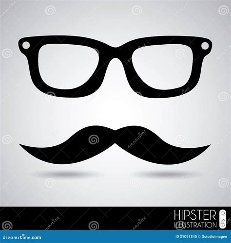 Glasses And Mustache Stock Vector Illustration Of Drawing 31091345