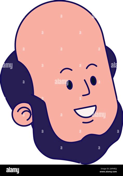 cartoon bald man smiling icon colorful design stock vector image and art alamy