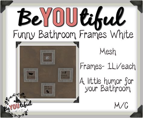Second Life Marketplace Beyoutiful Funny Bathroom Frames Decor