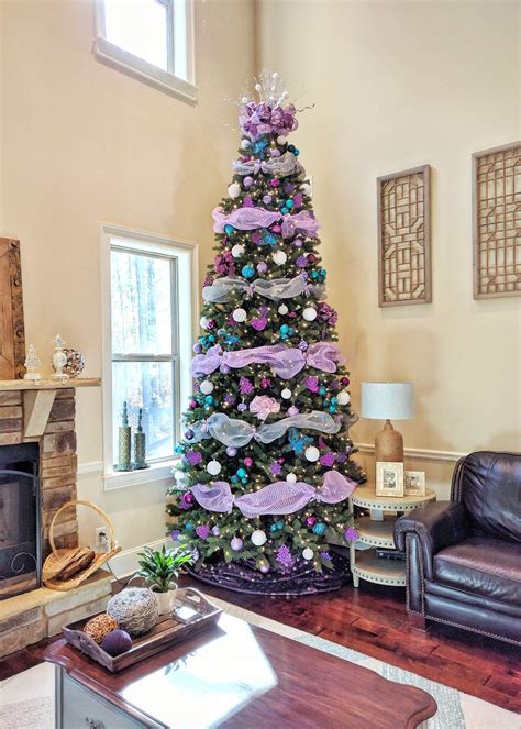 Our 2016 Purple White Silver And Teal Christmas Tree Decorated By