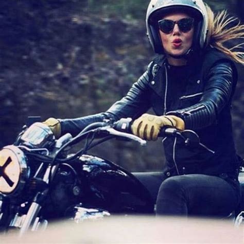 Angel Devil Ragazza Cafe Racer Ragazza In Bicicletta Ragazze In