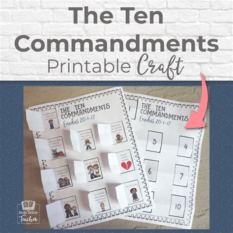Ten Commandments Printable Craft Kids Bible Teacher