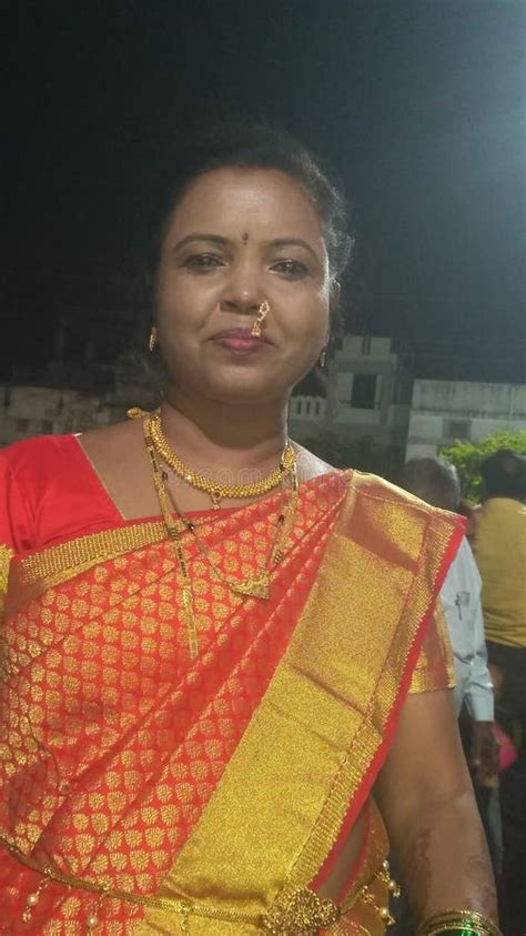 Indian Woman With Traditional Costume With Maharashtrian Costume