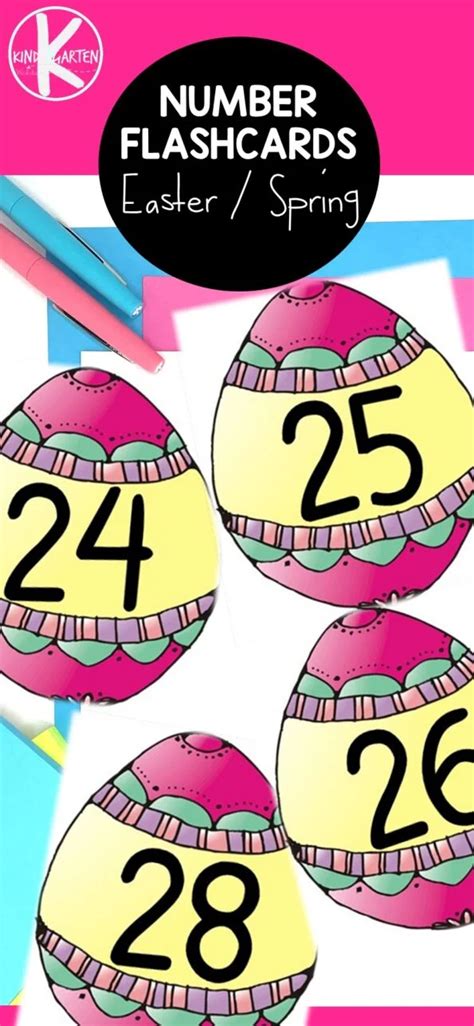 Numbers Flash Cards For Easter And Spring With The Number Twenty