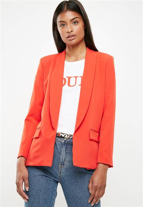 Crepe Blazer Orange Missguided Jackets Superbalist Com