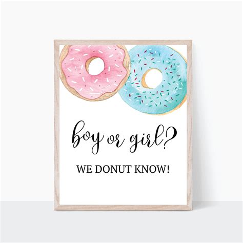 donut gender reveal sign printable gender reveal party sign etsy in 2022 gender reveal signs