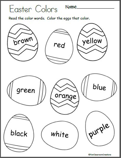 Free Easter Egg Color Worksheet Made By Teachers Easter Preschool