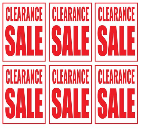 Clearance Sale Store Window Display Paper Signs 18w X 24h 6