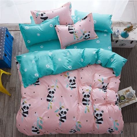 Bedding Decor Bedclothes Cute Panda Patterns Bedding Set 34pcs Duvet