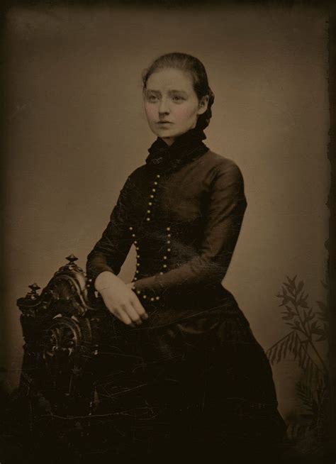 victorian lady with buttons on display