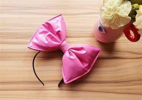 Giant Bubblegum Pink PVC Latex Hair Bow Headband Etsy