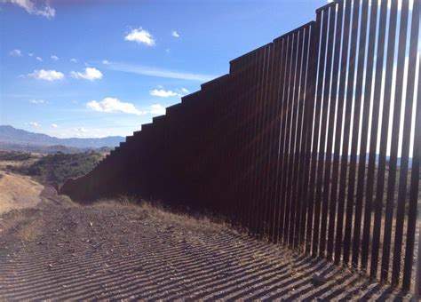 Usa Mexico Border Fence About Two Miles West Of Nogales Arizona