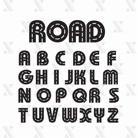 Road Font Svg Dxf Png Included Files For Cricut Silhouette Etsy