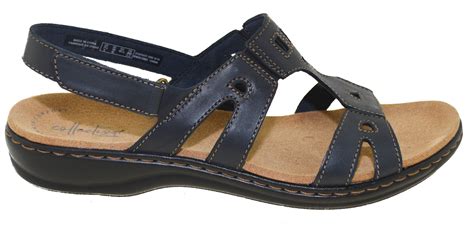 Clarks Womens Leisa Annual Sandal Navy Leather Style 05574 Ebay