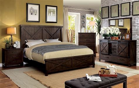 Bianca Dark Walnut Queen Size Bed Cm7734 Furniture Of America Modern