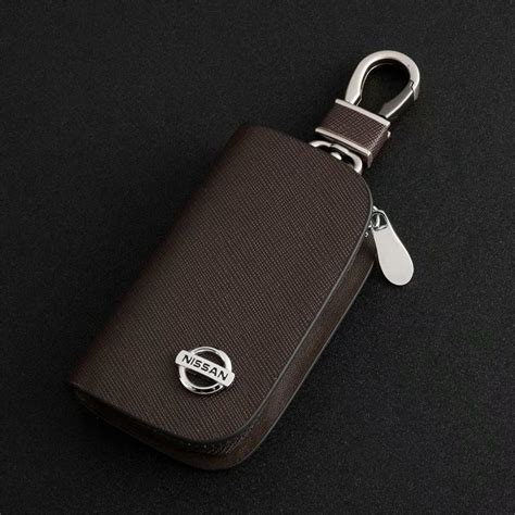Nissan Key Cover Case Keychain Holder Leather Smart Remote Case Fob