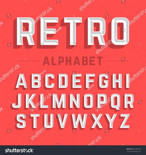 Retro Style Alphabet Vector Illustration Stock Vector Royalty Free