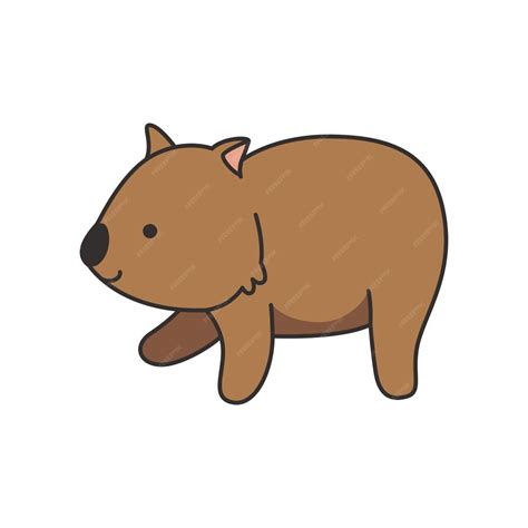Premium Vector Cute Wombat Cartoon Icon Animal Theme Isolated Design