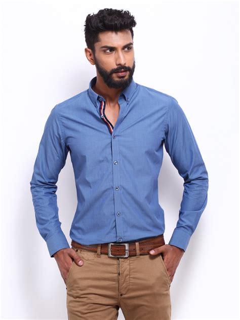 Buy United Colors Of Benetton Men Blue Smart Casual Shirt Shirts For