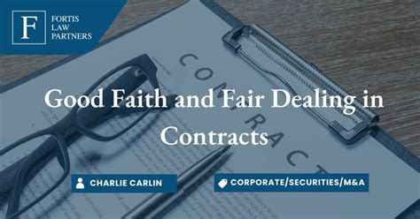 Good Faith And Fair Dealing In Contracts
