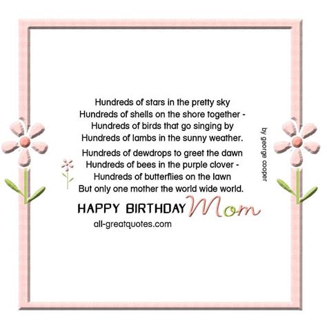 Dec 28, 2018 · happy birthday card wording examples for mom. Happy birthday Mom - By George Cooper