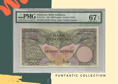 Uang Indonesia 1000 Rupiah Cut Meutia Pmg 66 Solid 3s