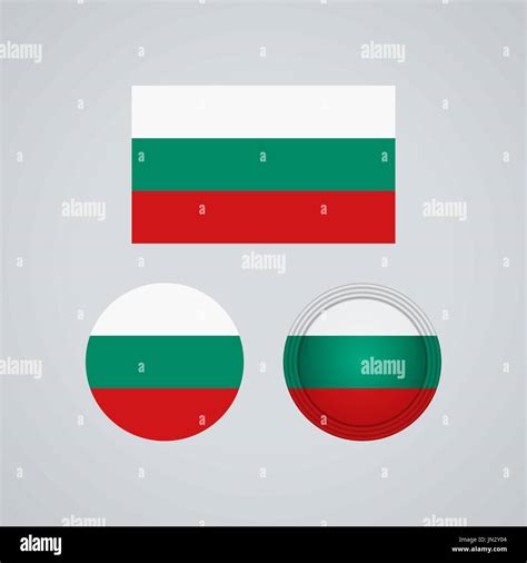 Flag Design Bulgarian Flag Set Isolated Template For Your Designs