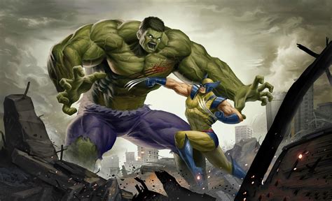 Art Hulk Vs Wolverine 4k Wallpaperhd Superheroes Wallpapers4k