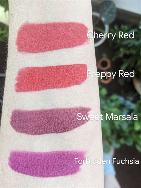 Aromi Liquid Lipsticks In Cherry Red Preppy Red Sweet Marsala And