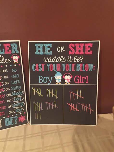 He Or She Pregnancy Gender Reveal Chalkboard Poster Cast Etsy