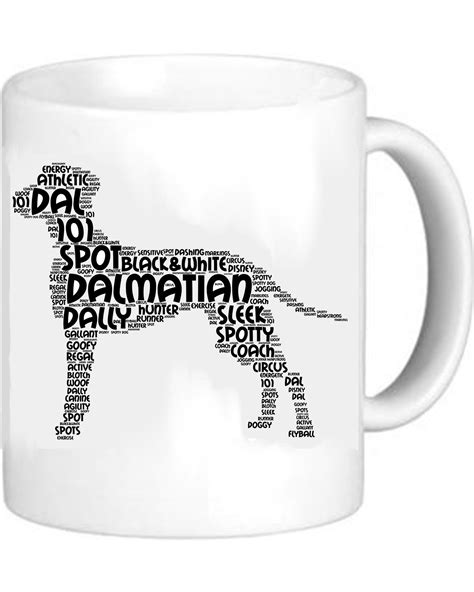 Dalmatian Mug Design In A Wordcloud Dalmatian Etsy Uk Spotty Dog