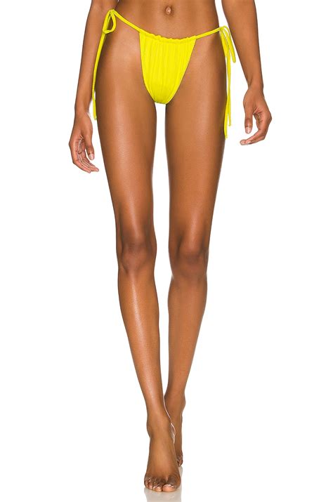Frankies Bikinis Tia Plisse Bikini Bottom In Aquamarine Revolve