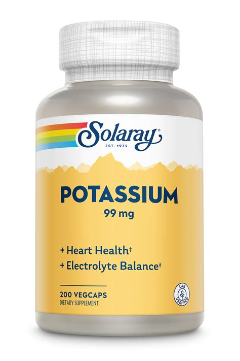 Solaray Potassium 99 Mg 200 Capsules