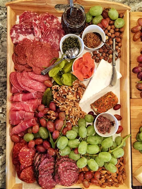 Charcuterie Board With A Mixture Of Italian And Russian Cured Meats