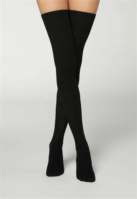 Calzedonia Over The Knee Socks Ch Costina Neroblack Denim Zalandoie