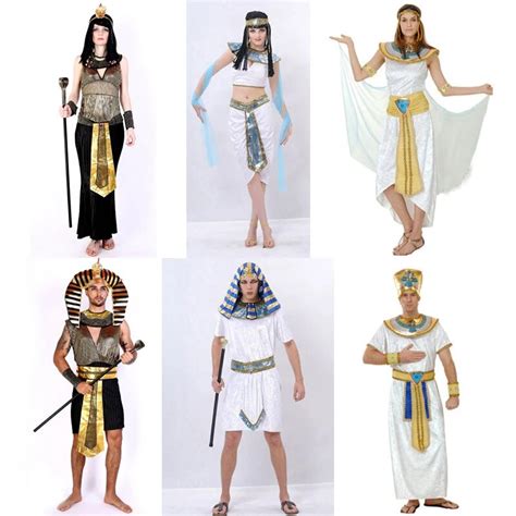 Reneecho Pharaoh Man Costume Cleopatra Women Fancy Dress Nefertiti Egyptian Costume For Couple