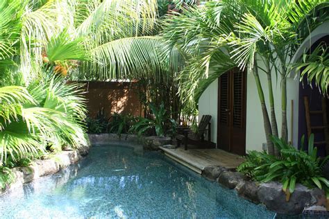 Beautiful Tropical Pool Design With Amazing Small Tiles