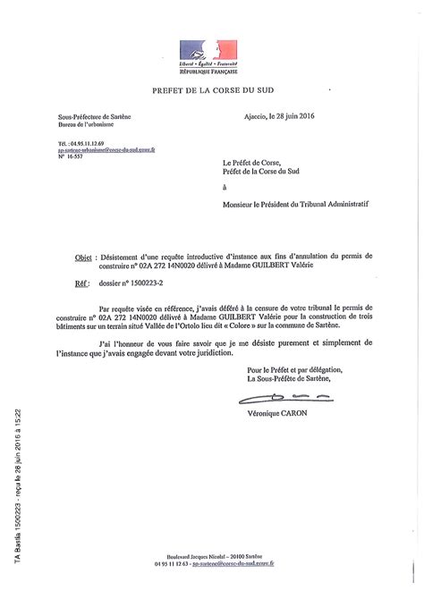 Lettre De Désistement D Instance Et D Action Exemple de Lettre